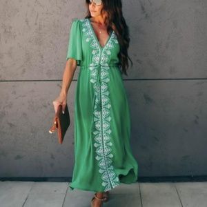 Presidio embroidered tassel maxi dress - New!